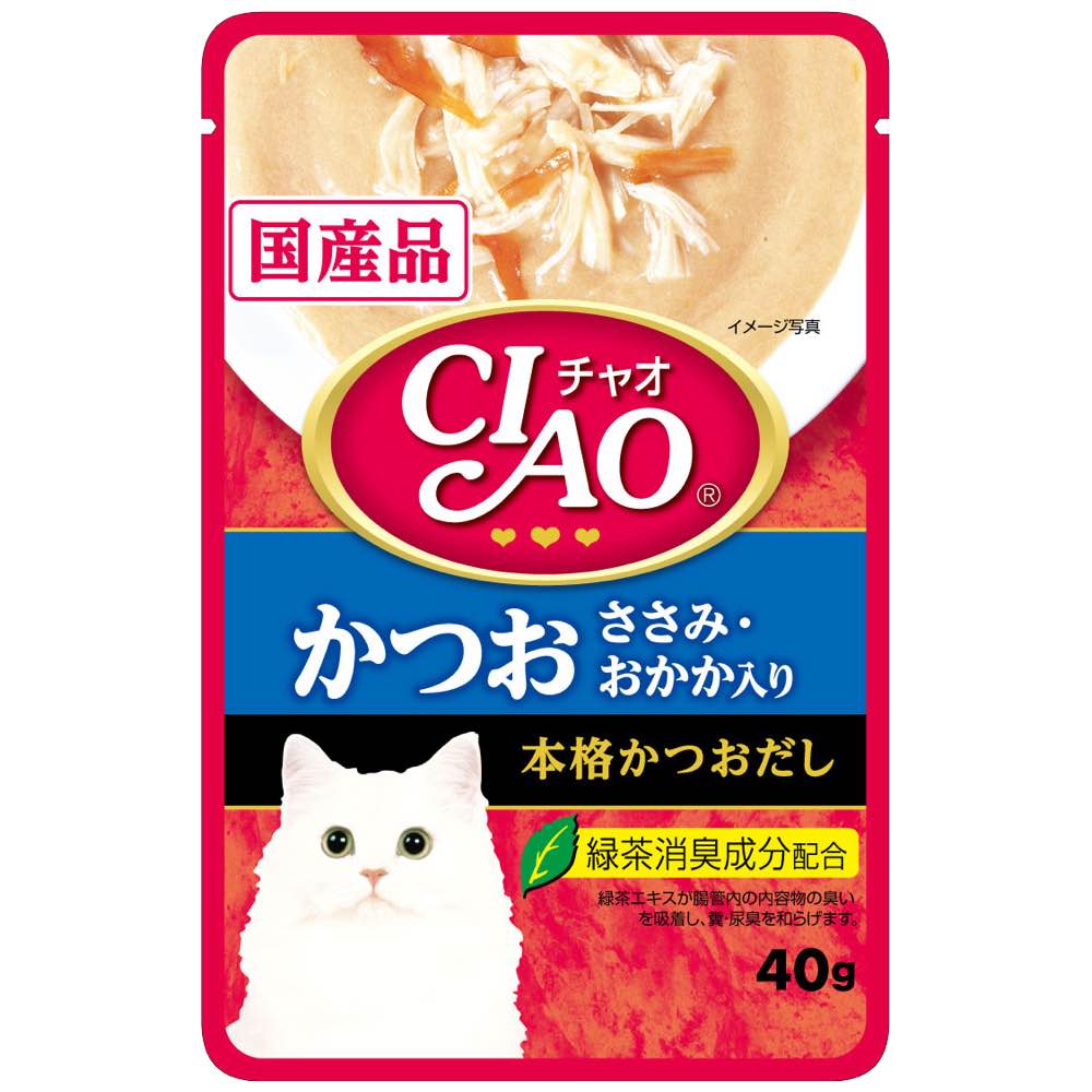 "10% OFF: Ciao Creamy Soup Tuna Katsuo, Chicken Fillet & Bonito Pouch Cat Food 40g x 16"