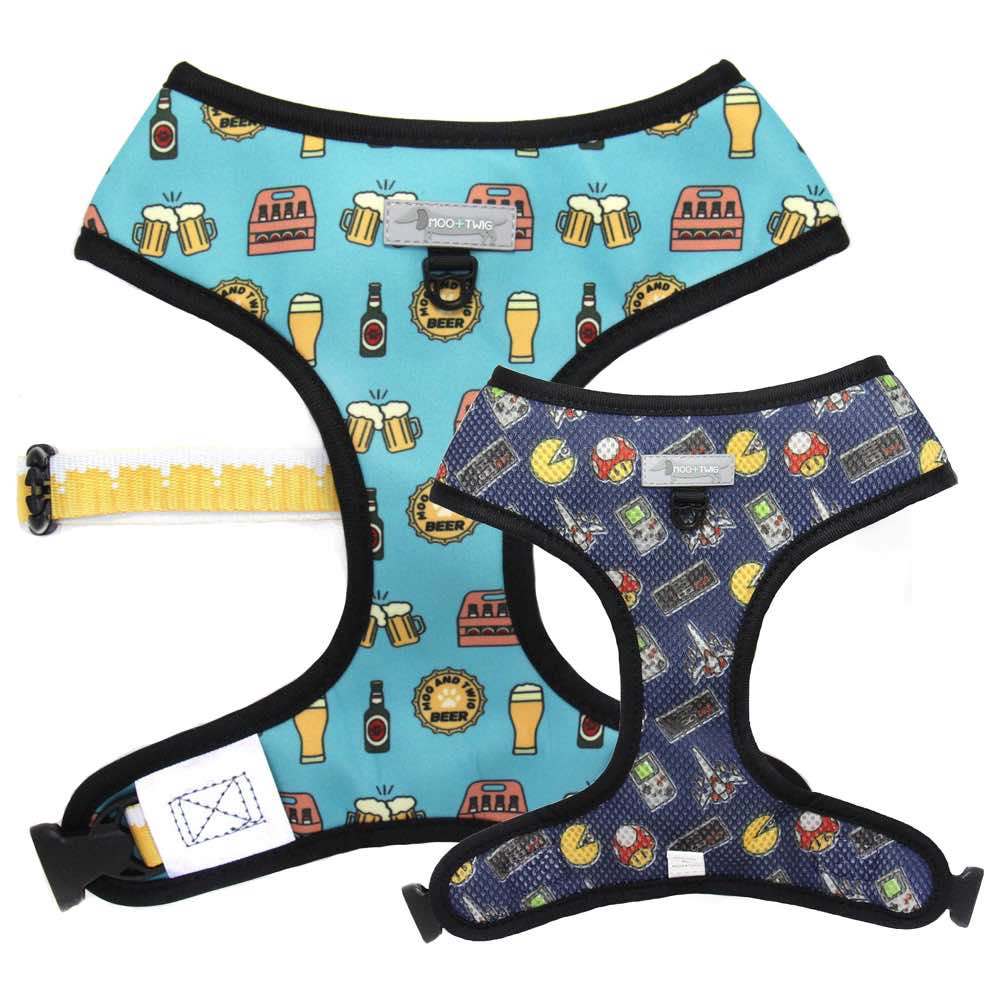 Moo+Twig Boy's Night Reversible Dog Harness