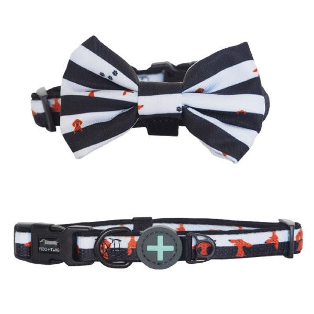 Moo+Twig Peek A Moo Removable Dog Collar and Bowtie