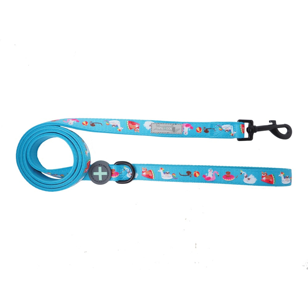 Moo+Twig Pool Pawty Two-Faced Neoprene Handle Dog Leash