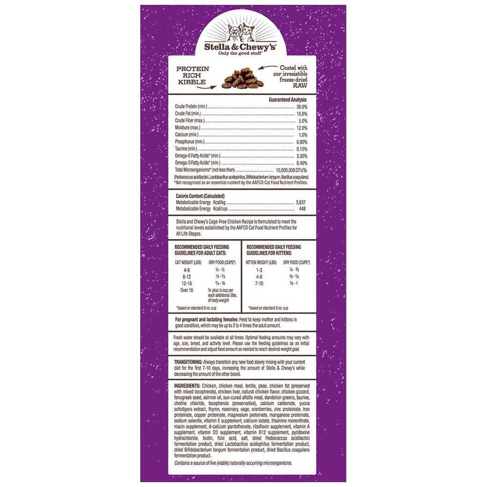 Stella & Chewy??s Freeze-Dried Raw Coated Kibble Chicken Grain-Free Dry Cat Food