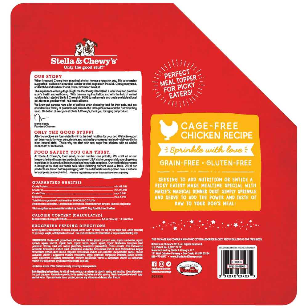 Stella & Chewy??s Marie??s Magical Dinner Dust Chicken Freeze-Dried Dog Food Topper 7oz