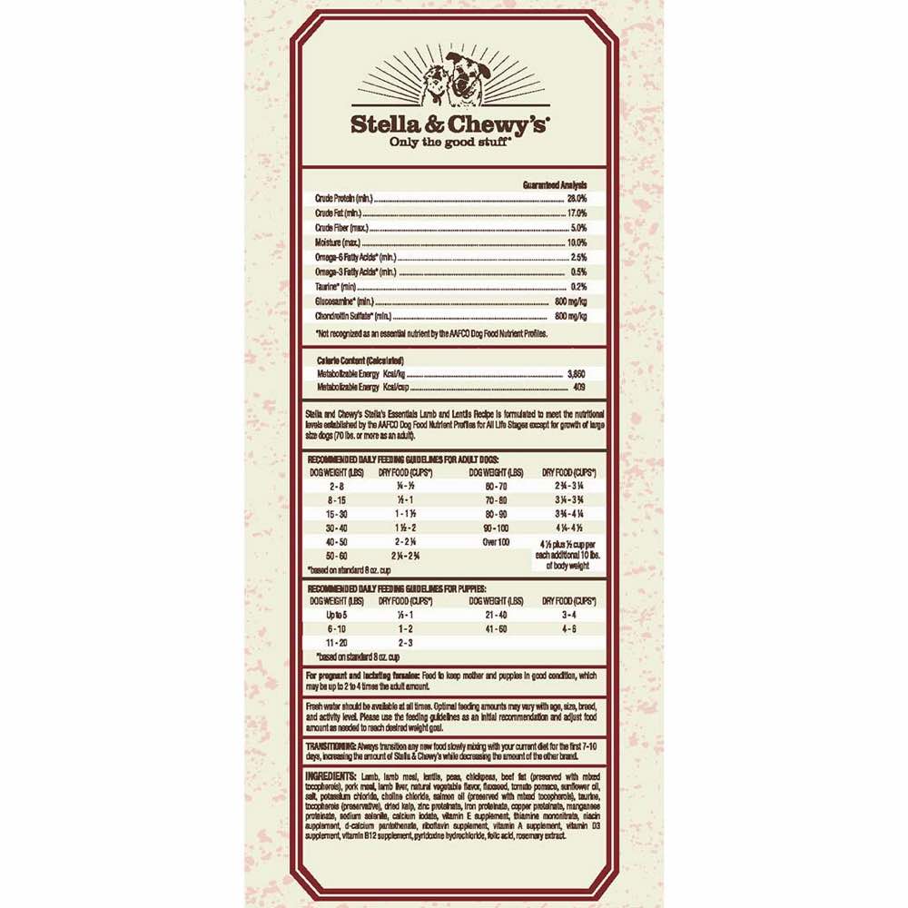 Stella & Chewy??s Stella??s Essentials Lamb & Lentils Grain-Free Dry Dog Food