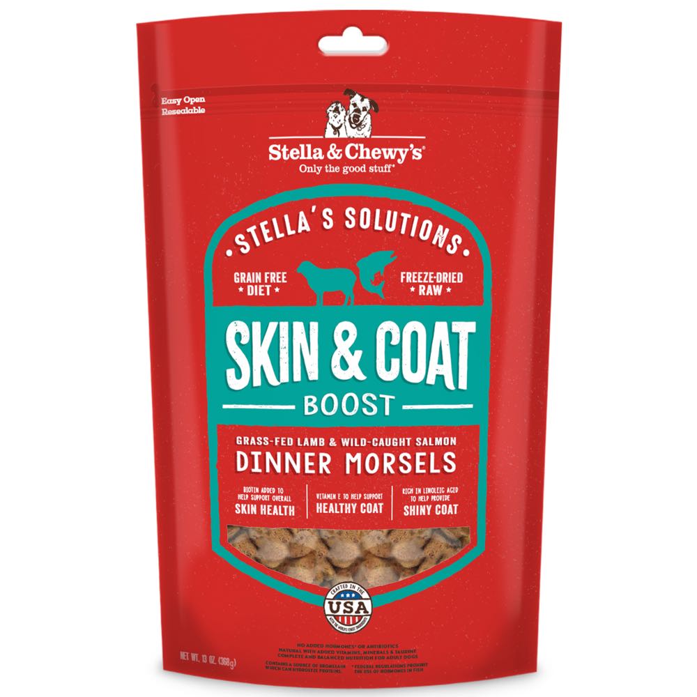 Stella & Chewy??s Stella??s Solutions Skin & Coat Boost Lamb & Salmon Grain-Free Freeze-Dried Raw Dog Food