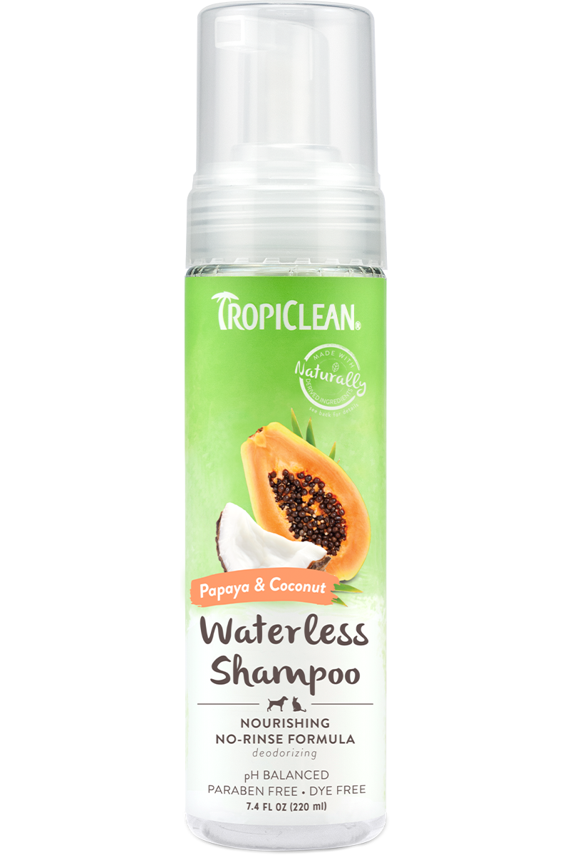 15% OFF: Tropiclean Papaya & Coconut Waterless Dog Shampoo 7.4oz