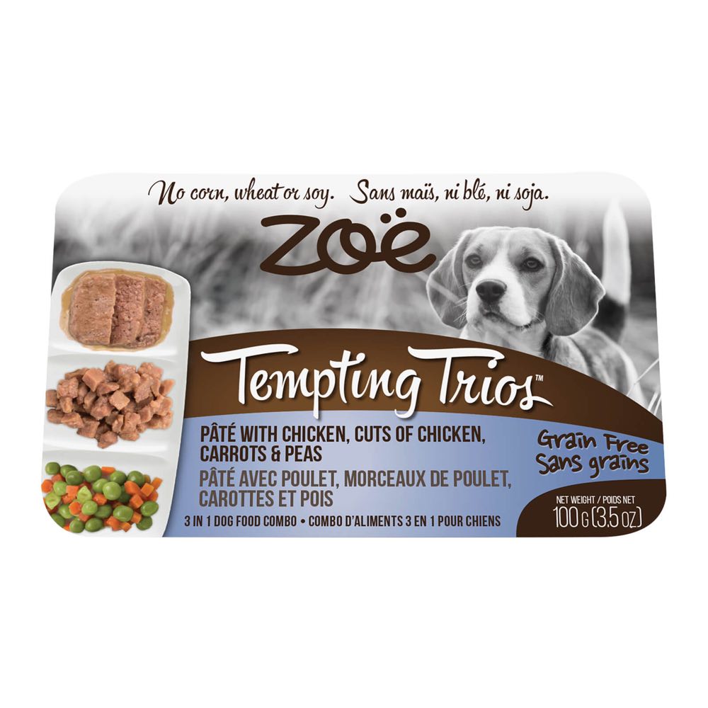 "Zoe Tempting Trios Chicken, Carrots & Peas Grain-Free Wet Dog Food 100g"