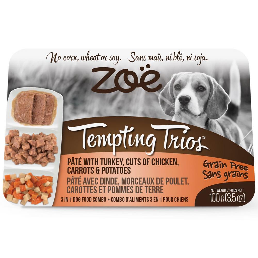 "Zoe Tempting Trios Turkey, Chicken, Carrots & Potatoes Grain-Free Wet Dog Food 100g"
